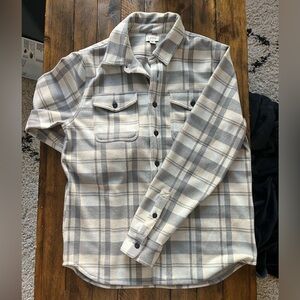 J.Crew Flannel Shirt - Cream Plaid - Size M